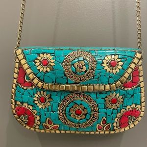 Antik Kraft Amoli Clutch in Turq